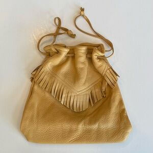 Wild Deerskin Fringed Pouch Purse Drawstring Pebbled Made In Canada Hinterland